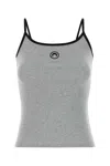 Marine Serre Ribbed Texture Tank Top With Spaghetti Straps In Grey