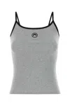 Marine Serre Ribbed Texture Tank Top With Spaghetti Straps In Grey