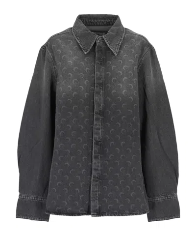 Marine Serre Shirts Grey In Black