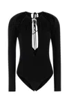 Marine Serre Stretch Viscose Bodysuit Keyhole Detail In Multi