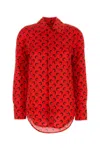 Marine Serre Camicia In Viscosa Rossa In Printed