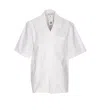 Marine Serre Short Sleeves Collared Neck Regenerated Shirt In White