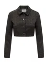 Marine Serre Moon Diamant-jacquard Cropped Jacket