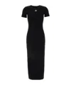 Marine Serre Black Long Dress With Crescent Moon Logo Embroidered On The Front In Black