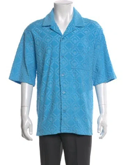 Pre-owned Marine Serre Short Sleeve Shirt In Blue