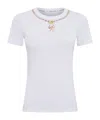 Marine Serre Trompe L Il Jewelry White Jersey Baby Fit T-shirt In White