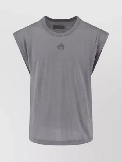 Marine Serre Short Sleeve Top Crew Neck In Gray