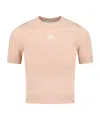 Marine Serre Short Sleeve Crew Neck Knitwear Top In Pink