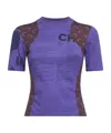 Marine Serre Violet Jersey Regenerated Graphic Baby-fit T-shirt In Purple
