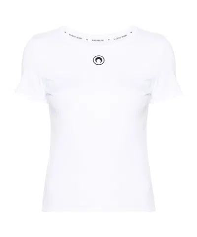 Marine Serre Short-sleeved Rib T-shirt In White