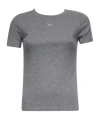 Marine Serre Women Grey Ribbed Jersey Moon Logo T-shirt In Gray