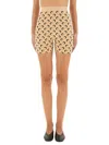 Marine Serre Logo-printed Stretched Mini Shorts In Multi
