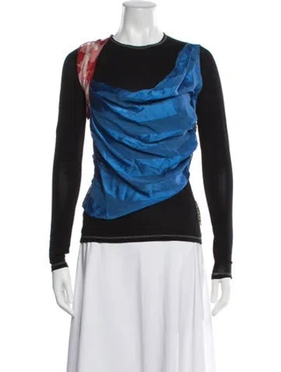 Pre-owned Marine Serre Silk Graphic Print Top In White