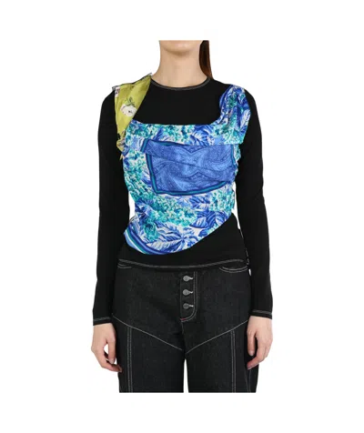 MARINE SERRE SILK SCARF PENDANT T-SHIRT