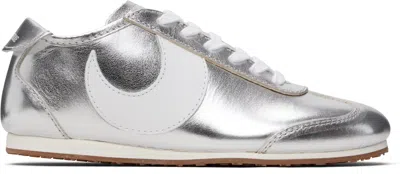 Marine Serre Silver Metallic Leather Ms Astra Sneakers
