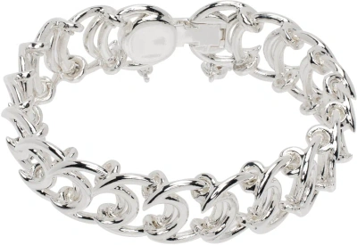 Marine Serre Silver Moon Chain Bracelet In Mt10