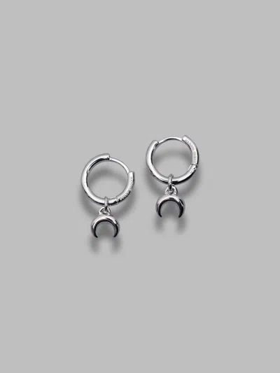 Marine Serre Silver Plated Moon Mini Creoles