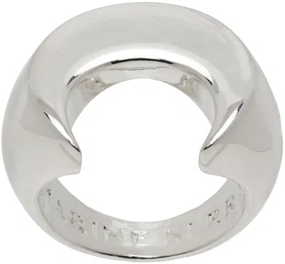 Marine Serre Silver Regenerated Brass Moon Ring In Mt10