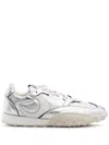 Marine Serre Womens Silver Logo-embellished Logo-debossed Metallic-leather Low-top Trainers In Silver