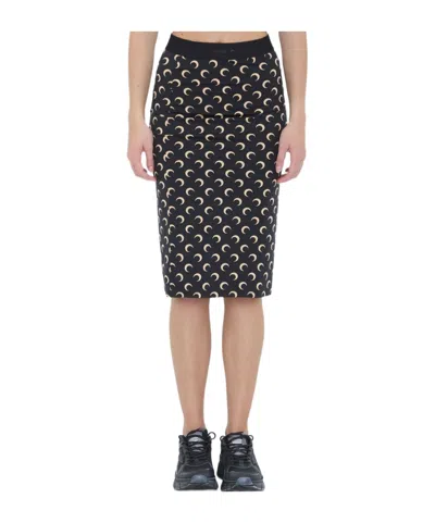 Marine Serre Moon Midi Skirt In Black