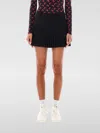 Marine Serre Black Moon Diamond Jacquard Tailoring Pleated Miniskirt In Schwarz