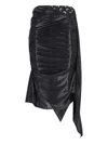 Marine Serre Black Asymmetrical Midi Skirt In Black