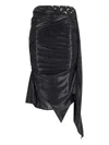 Marine Serre Draped Midi Asymmetric Skirt In Black
