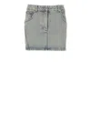 Marine Serre Moon Monogrammed Denim Mini Skirt In Blue