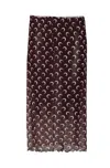 Marine Serre Brown Moon Printed Mesh Midi Skirt In Brown