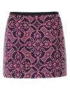 Marine Serre Embroidered Cotton And Polyester Mini Skirt In Multicolor