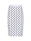 Marine Serre Midi Skirt With Crescent Moon Pattern In White