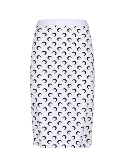 Marine Serre Moon Midi Skirt In White