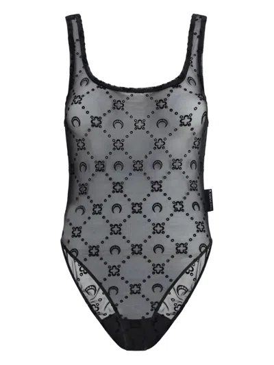 Marine Serre Sleeveless Bodysuit In Black
