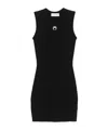 Marine Serre Moon Logo Knit Mini Dress In Black