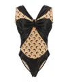 Marine Serre Draped Viscose Bodysuit In Black