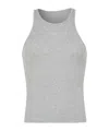 Marine Serre Ribbed Texture Sleeveless Cotton Tank Top In Gray