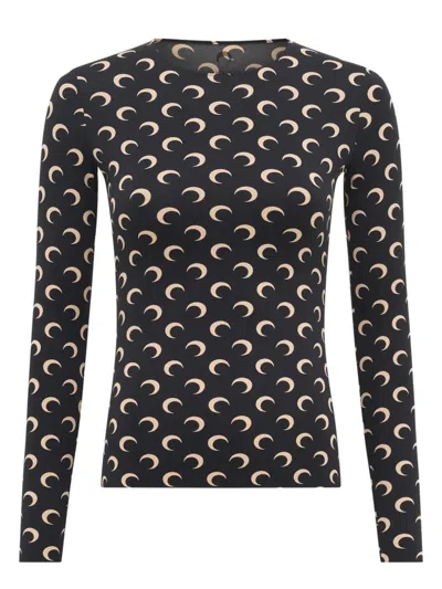 Marine Serre Slim Fit Moon Top - Size S In Black