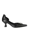 Marine Serre Black Slip-on Shoe With Gold Logo Plaque In Black