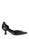 Marine Serre Black Slip-on Shoe With Gold Logo Plaque