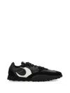 Marine Serre Ms Rise Suede And Leather Sneakers In Black