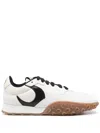 Marine Serre Crescent Moon Suede Panel Sneakers In Beige