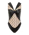 Marine Serre Draped Viscose Bodysuit In Black