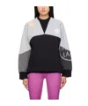Marine Serre Splicing Design Round-neck Sweater In Black