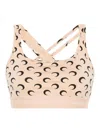 Marine Serre All Over Moon Bra In Beige