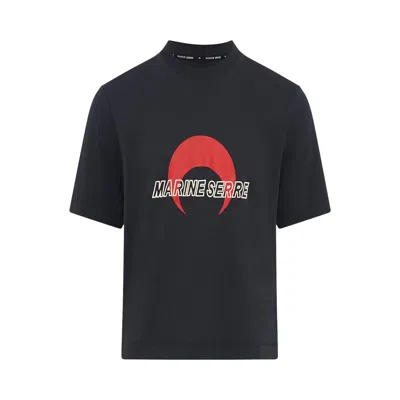 Pre-owned Marine Serre Sports Jersey Relaxed T-shirt 'black' | Men's Size L