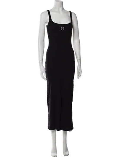 Pre-owned Marine Serre Square Neckline Long Dress W/ Tags In Black