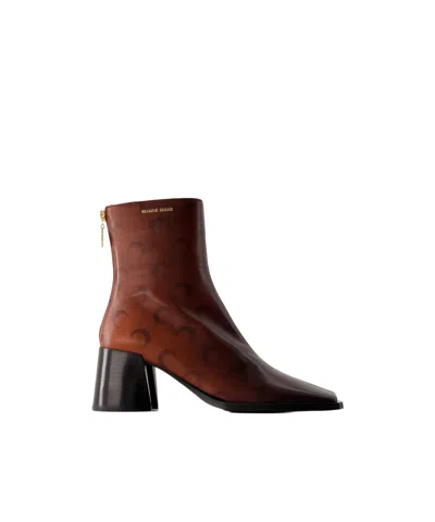 MARINE SERRE MARINE SERRE SQUARE TOE ZIPPED ANKLE BOOTS