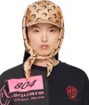Marine Serre Ssense Exclusive Beige Regenerated Silk Veiled Cap In Ta10 Tan