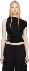Marine Serre Ssense Exclusive Black Soft Jersey Draped Top
