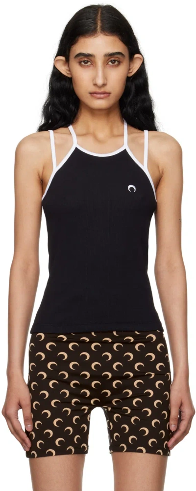 Marine Serre Ssense Exclusive Black Tennis Court Tank Top In 00 Black